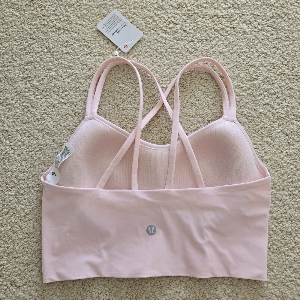 NEW Lululemon like a cloud longline bra 6 strawberry milkshake
